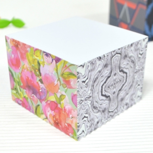 플라워 일러스트 인쇄 큐브형 포스트잇 (70*75mm) 500매