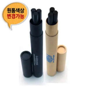 흑목육각미두연필 3본입 흑색/재생 원통세트 (175*7.3mm) | 친환경연필 판촉물 제작