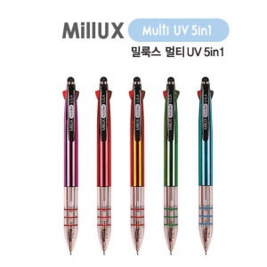 밀룩스 멀티UV 5in1 터치펜 (3색+샤프+터치)