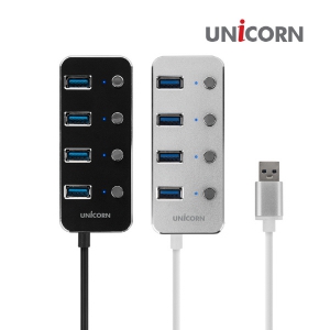 유니콘 TH-4000S USB 3.0 4포트 허브 (42x102x18mm / 케이블 길이 약 280mm / 67g)