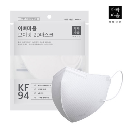아빠마음 브이핏 KF94 2D 화이트마스크(대형)