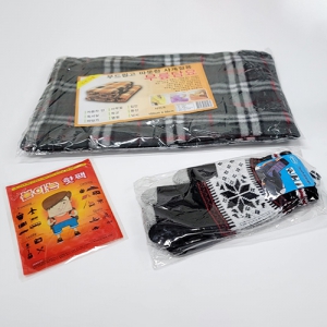 3종 키트 선물세트 - 담요, 핫팩. 장갑