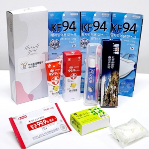 11종 키트 - KF94마스크, 손소독제, 소독티슈, 비누, 치약칫솔세트