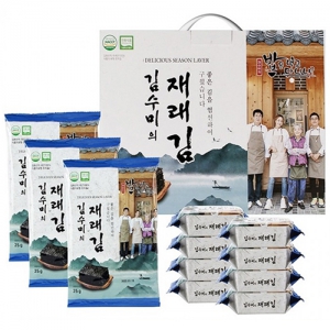김수미 재래김 전장3봉+도시락8봉 김선물 김세트 명절선물 설선물 선물세트