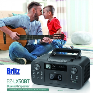 Britz 브리츠 BZ-LX50BT 휴대용 블루투스/라디오/카세트/CD 멀티스피커