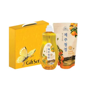 제주천혜향 주방세제 12호 (천혜향 주방세제 500ml x 1, 천혜향 주방세제 리필 300ml x 1 ) | 일회용소모품 판촉물 제작