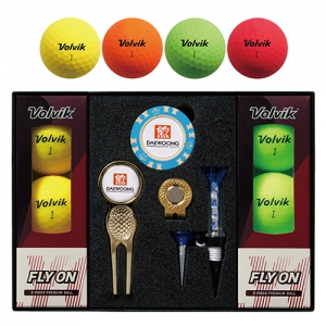 볼빅 플라이온 칼라볼6구+칩볼마커(2)+그린보수기볼마커(골드)+자석클립(골드)+자석티 세트