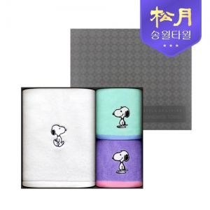 [송월타올] 스누피 리버40 + 스누피 스플릿36 3P세트 (세면1+핸드2)