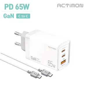 ��Ƽ�� ������ GaN ���� PD 65W �ʰ��� ������ (C+C+USB)