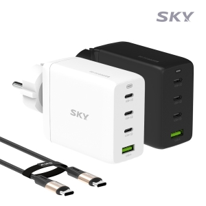 ½ºÄ«ÀÌ ÇÊ GaN 100W Á¢ÁöÇü ¸ÖƼ 4Æ÷Æ® PD3.0, PPS, QC4.0+ Ãʰí¼Ó A, CŸÀÔ À¯¼± ÃæÀü±â+100W C to C ÄÉÀ̺í 1.2m ¼¼Æ®