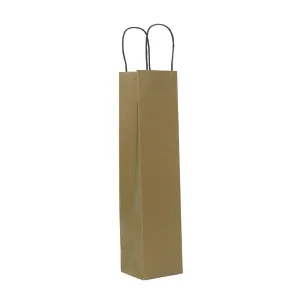 카키 지끈 와인 1병용 쇼핑백 (90x80x380mm)(1묶음: 50장) | 도시락 와인백 판촉물 제작