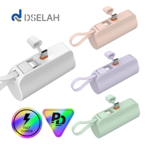 desleah µð¼¿¶ó Ä÷¯  5000mAh 2 In 1 PD20W °í¼Ó¹Ì´Ï µµÅ·Çü º¸Á¶¹èÅ͸®