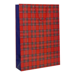 기성 종이쇼핑백 1호(레드 체크) (1묶음-50EA)(330x100x450mm) | 종이쇼핑백(기성) 판촉물 제작
