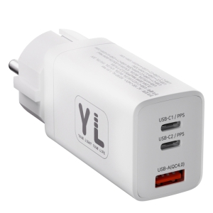 YL  GaN 65W PD, PPS, QC4.0 ÷ 3Ʈ Ƽ USB-A, CŸ ʰ  