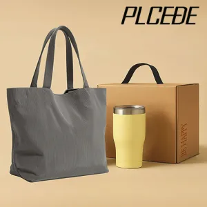 플씨드 코듀로이 빅사이즈 에코백 + 텀블러 600ml 2종세트 | 텀블러 기타선물세트 판촉물 제작