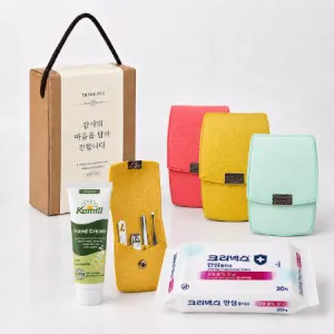 777 쓰리쎄븐 손톱깎이(4PCS)  + 크리넥스 살균소독 물티슈 + 카밀 핸드크림 선물세트 | 손톱깎이 네일케어 판촉물 제작