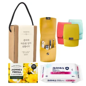 777 쓰리쎄븐 손톱깎이(4PCS)  + 크리넥스 살균소독 물티슈 + 온더바디비누 선물세트 | 손톱깎이 네일케어 판촉물 제작