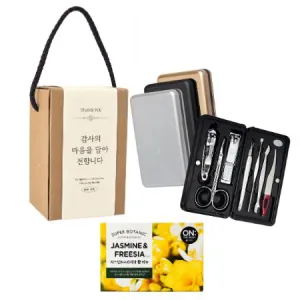 고급 위생키트 쓰리쎄븐 손톱깎이(6PCS) 777 + 온더바디비누 | 손톱깍이선물세트 판촉물 제작