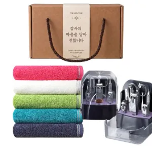 777 쓰리쎄븐 손톱깎이(8pcs) + 포티스 40수코마 180g 호텔 수건 타올 선물세트 | 손톱깍이선물세트 판촉물 제작