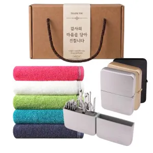 손톱깎이(7pcs) 777 쓰리쎄븐 + 포티스 40수코마 180g 호텔 수건 타올 선물세트 | 손톱깍이선물세트 판촉물 제작