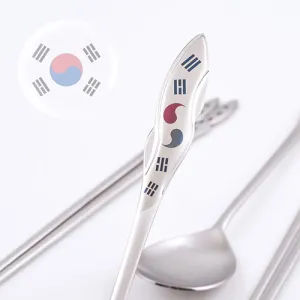 H.jin현진 태극 칼라샤틴 수저세트(A스타일) | 수저 포크세트 판촉물 제작