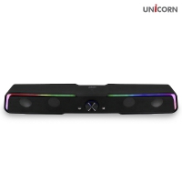 유니콘 2세대 레인보우 RGB LED 게이밍 USB 2채널 컴퓨터 PC사운드바 스피커 SB-M9 (480mm x 65mm x 63mm / 735g)