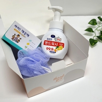 선물세트 4종-아이깨끗해 핸드워시 비누 샤워볼 | 위생용품세트 판촉물 제작