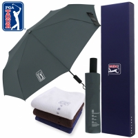 PGA 친환경그린 3단60완전자동 우산+150g면사타올세트