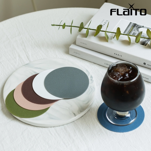 플라이토 실리콘 엠보싱  원형 컵받침 10cm
