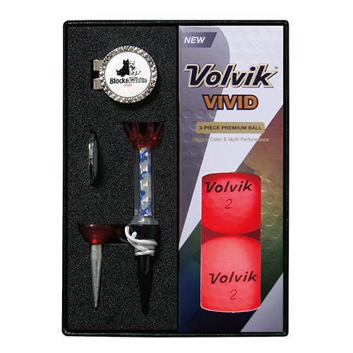 볼빅 VIVID 3피스 무광칼라볼 볼마커실버 자석티세트(골프볼3구, 볼마커2개, 자석클립1개, 자석티1개) (95*135*45mm)