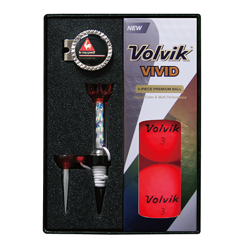 볼빅 VIVID 3피스 무광칼라볼 볼마커실버 자석티세트(골프볼3구, 볼마커1개, 자석클립1개, 자석티1개) (95*135*45mm)