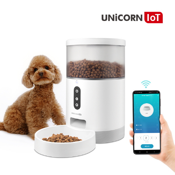 유니콘 IoT 4kg 애완동물 자동 급식기 사료기 스마트폰 IoT 앱(APP) 연동 TP-50F