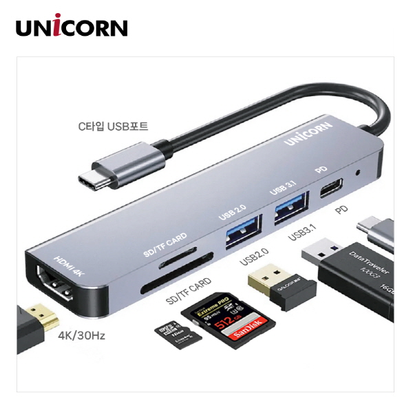 ǻͿǰ USB/  CŸ 6in1 HDMI Ƽ USB3.1  4K ̷ PD 87W   ˷̴ TCH-P30 ǰ 