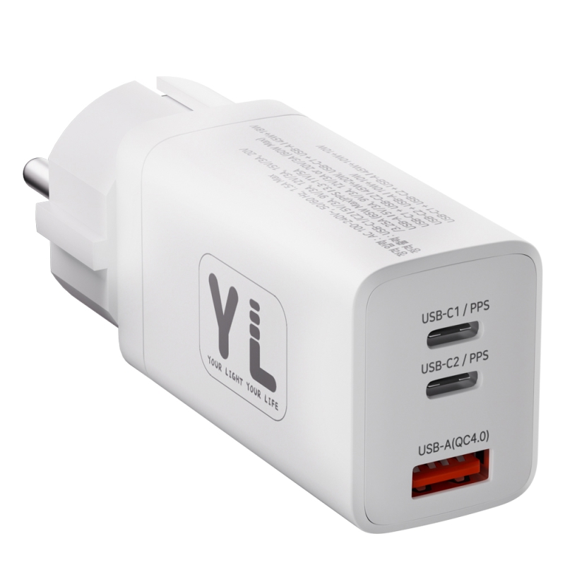 Ʈǰ ڵ   YL  GaN 65W PD, PPS, QC4.0 ÷ 3Ʈ Ƽ USB-A, CŸ ʰ   ǰ 