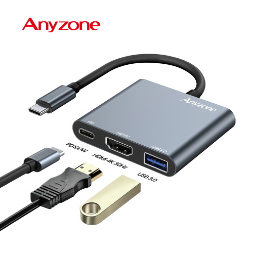 ��ǻ�Ϳ�ǰ USB���/����� �ִ��� 4K 30Hz 3��Ʈ ��Ƽ��� ANY-HUB8 ��ǰ ����