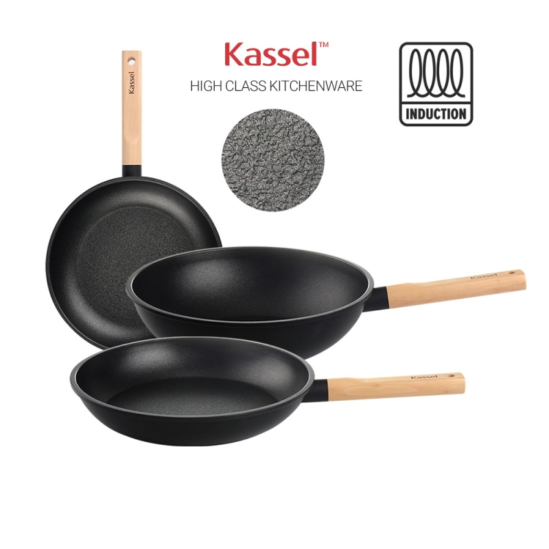 �ֹ��ǰ �Ķ����� [Kassel] ī��  ���̺긮��(Hybrid) �δ���(IH) �ٿ�� ƼŸ�� �������� 3�� A��Ʈ (��������24cm + ��������28cm + ������28cm) ��ǰ ����